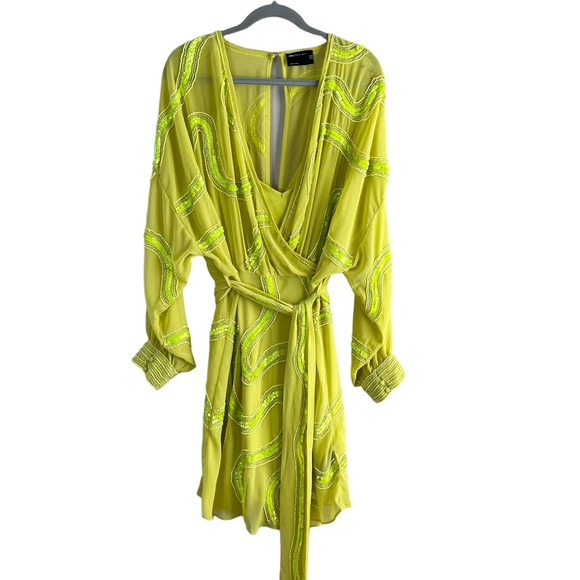 ASOS Curve Lime Green Mini Dress - Picture 1 of 16